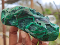 Polished Banded Malachite Free Forms x 7 From Congo