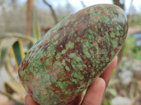 Polished Chrysoprase Standing Free Forms x 6 From Madagascar