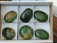 Polished Rare Ruby Corundum & Green Verdite Free Forms x 6 From Zimbabwe