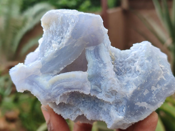 Natural Etched Blue Chalcedony Specimens x 3 From Malawi