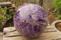 Polished XL Chevron Dream Amethyst Sphere x 1 From Zambia