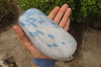 Polished XL Blue Spinel Quartz Standing Free Form x 1 From Madagascar