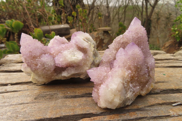 Natural Ametrine Spirit Quartz Clusters x 3 From Boekenhouthoek, South Africa