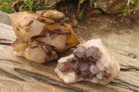 Natural Goethite Coated Blacknite Quartz Crystals x 4 From Madagascar