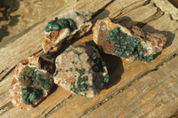 Natural Ball Malachite On Quartz Matrix Specimens x 4 From Kambove, Congo