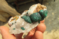 Natural Ball Malachite On Quartz Matrix Specimens x 4 From Kambove, Congo