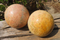 Polished Runestone Feldspar Spheres x 3 From Zimbabwe