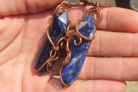 Polished Copper Wire Wrapped Sodalite Pendants x 6 From Namibia