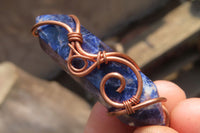 Polished Copper Wire Wrapped Sodalite Pendants x 6 From Namibia