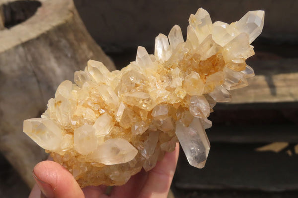 Natural Clear Quartz Clusters x 4 From Madagascar