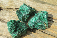 Natural Silky Malachite Specimens x 12 From Kasompe, Congo