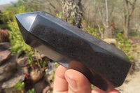 Polished Black Basalt Point-Prisms x 12 From Antsirabe, Madagascar