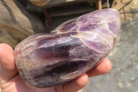 Polished Chevron Amethyst Standing Free Forms x 2 From Madagascar