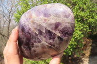 Polished Chevron Amethyst Standing Free Forms x 2 From Madagascar