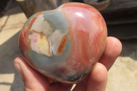 Polished Polychrome Jasper Hearts x 6 From Madagascar