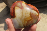 Polished Polychrome Jasper Hearts x 6 From Madagascar