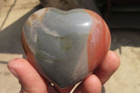 Polished Polychrome Jasper Hearts x 6 From Madagascar