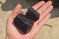 Natural Alluvial Schorl Black Tourmaline Crystals x 12 From Zimbabwe