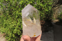 Polished Clear Quartz Point-Prisms x 3 From Madagascar