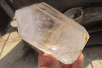 Polished Clear Quartz Point-Prisms x 3 From Madagascar