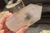 Polished Clear Quartz Point-Prisms x 3 From Madagascar