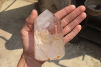 Polished Clear Quartz Point-Prisms x 3 From Madagascar