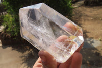 Polished Clear Quartz Point-Prisms x 3 From Madagascar