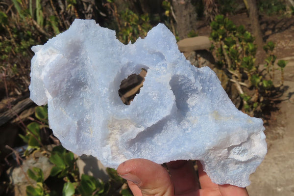 Natural Etched Blue Chalcedony Specimens x 2 From Nsanje, Malawi