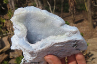 Natural Etched Blue Chalcedony Specimens x 2 From Nsanje, Malawi