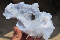 Natural Etched Blue Chalcedony Specimens x 2 From Nsanje, Malawi