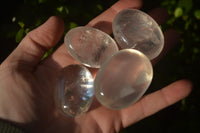 Polished Girasol Pearl Quartz Galet-Palm Stones x 15 From Ambatondrazaka, Madagascar