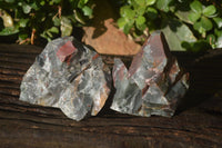 Natural Blood Stone Cobbed Specimens x 6 From Swaziland