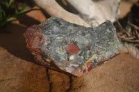 Natural Blood Stone Cobbed Specimens x 6 From Swaziland