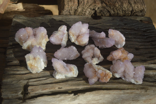 Natural Amethyst Spirit Quartz Clusters x 12 From Boekenhouthoek, South Africa