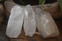 Polished Clear Quartz Crystals x 3 From Madagascar