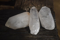 Polished Clear Quartz Crystals x 3 From Madagascar