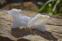 Natural Etched Blue Chalcedony Specimens x 35 From Nsanje, Malawi