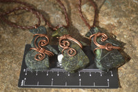 Polished Ancient Eagle Copper Wire Wrapped Pendants x 6 From Zimbabwe