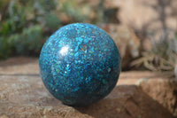 Polished Chrysocolla Conglomerate Spheres x 2 From Congo