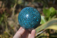 Polished Chrysocolla Conglomerate Spheres x 2 From Congo