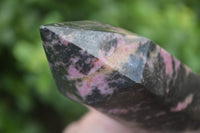 Polished Rhodonite Point-Prisms x 2 From Ambindavato, Madagascar