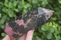 Polished Rhodonite Point-Prisms x 2 From Ambindavato, Madagascar