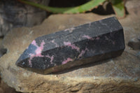 Polished Rhodonite Point-Prisms x 2 From Ambindavato, Madagascar