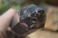 Polished Rhodonite Point-Prisms x 2 From Ambindavato, Madagascar