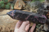 Polished Rhodonite Point-Prisms x 2 From Ambindavato, Madagascar