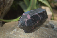 Polished Rhodonite Point-Prisms x 2 From Ambindavato, Madagascar