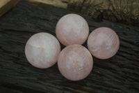 Polished Pink Rose Quartz Spheres x 4 From Ambatondrazaka, Madagascar