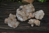 Natural Smokey Quartz Clusters x 4 From Luena, Congo