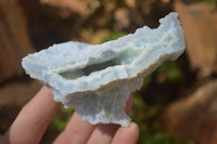 Natural Etched Blue Chalcedony Specimens x 12 From Nsanje, Malawi