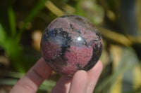 Polished Rhodonite Sphere-Balls x 4 From Ambindavato, Madagascar